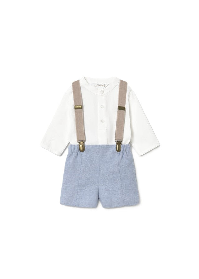 Completo bianco/blu/beige per neonato 2266 020 MAYORAL 