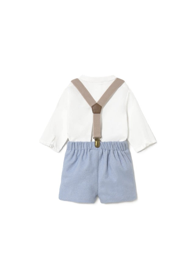 Completo bianco/blu/beige per neonato 2266 020 MAYORAL 