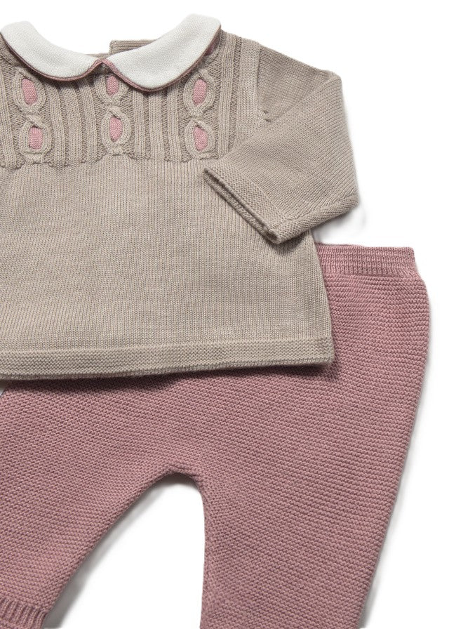 Completo rosa/beige/bianco per neonata 2501 093 MAYORAL 