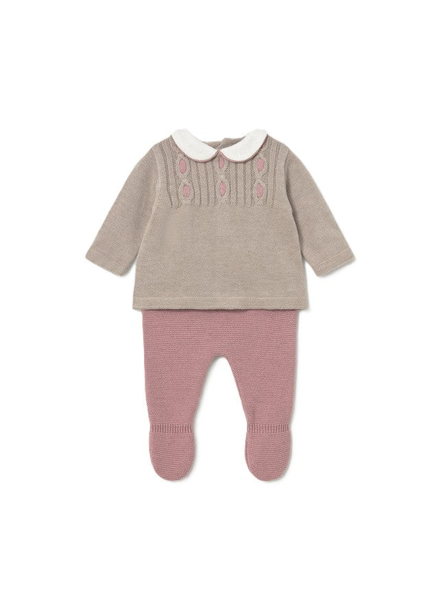 Completo rosa/beige/bianco per neonata 2501 093 MAYORAL 