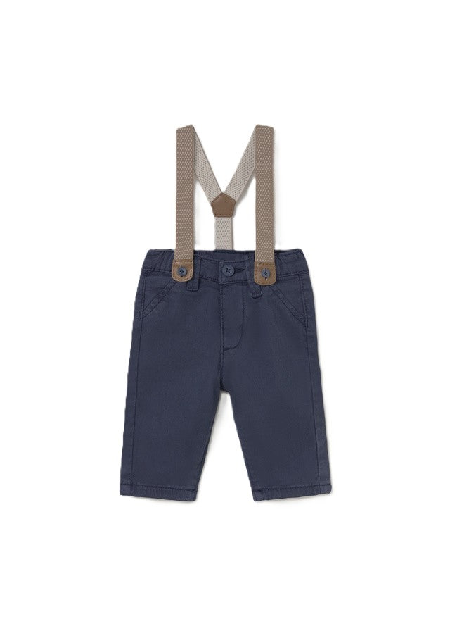 Pantalone con bretelle blu per neonato 2504 058 MAYORAL 