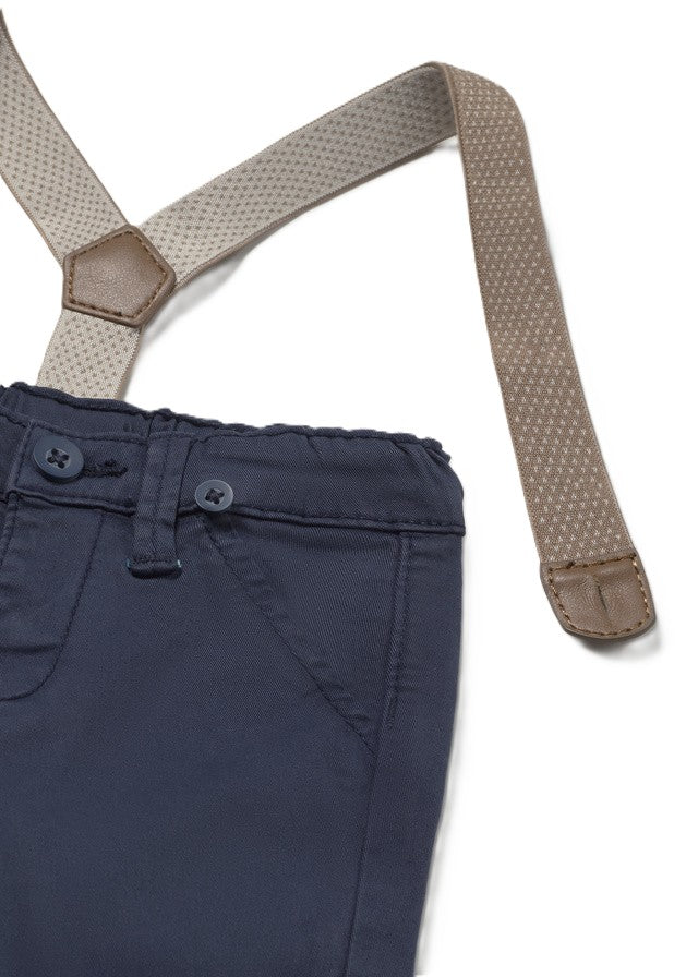 Pantalone con bretelle blu per neonato 2504 058 MAYORAL 