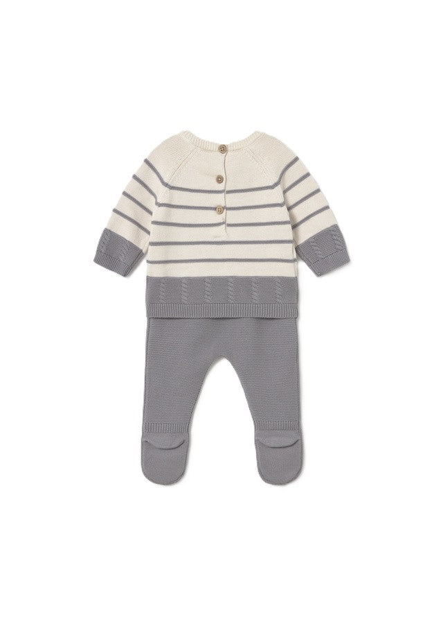 Completo ecru/grigio per neonato 2505 065 MAYORAL 