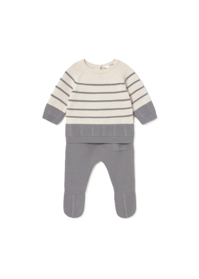 Completo ecru/grigio per neonato 2505 065 MAYORAL 