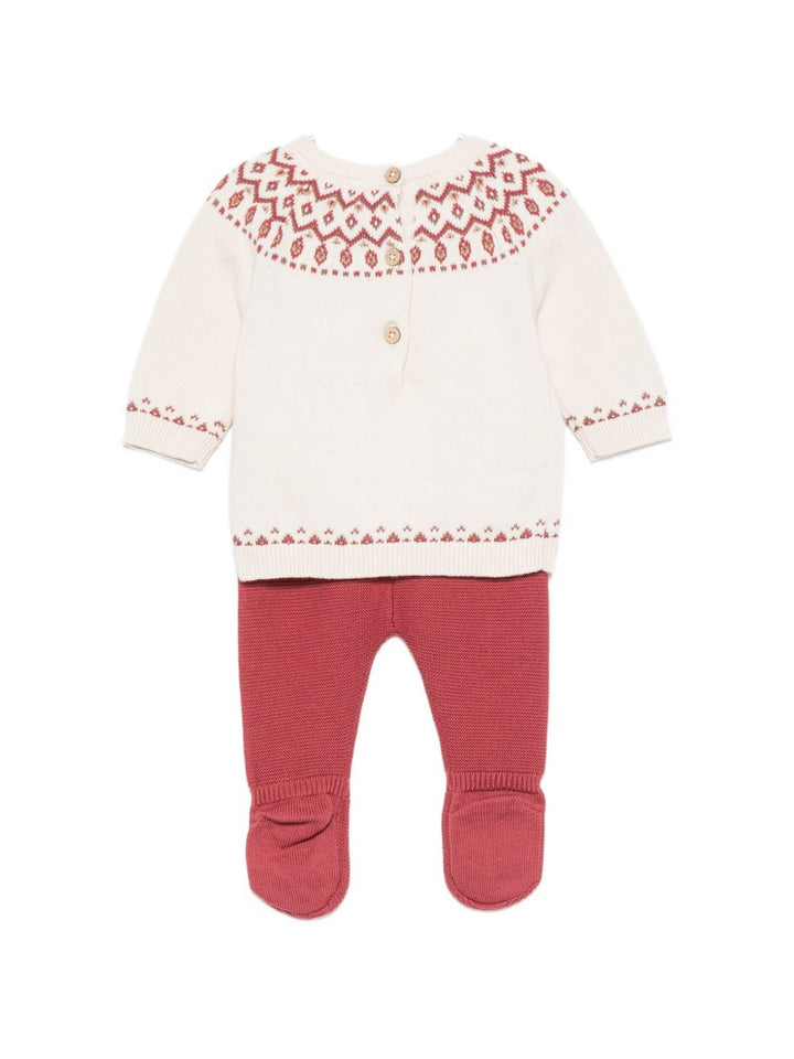 Completo ecru/rosso per neonato 2505 066 MAYORAL 