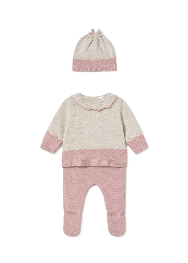 Completo beige/rosa per neonata 2513 026 MAYORAL 