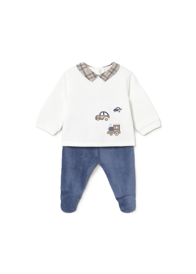 Completo bianco/blu per neonato 2518 072 MAYORAL 