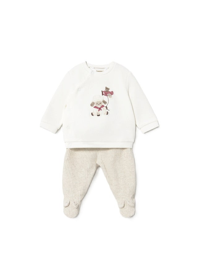 Completo bianco/beige per neonato 2521 065 MAYORAL 
