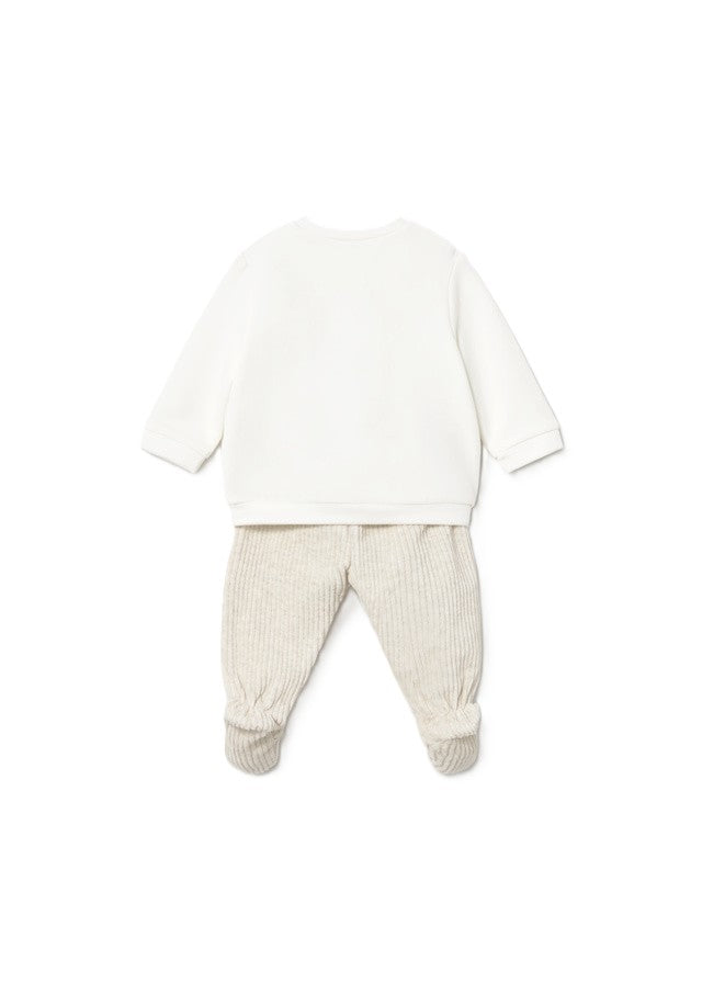 Completo bianco/beige per neonato 2521 065 MAYORAL 