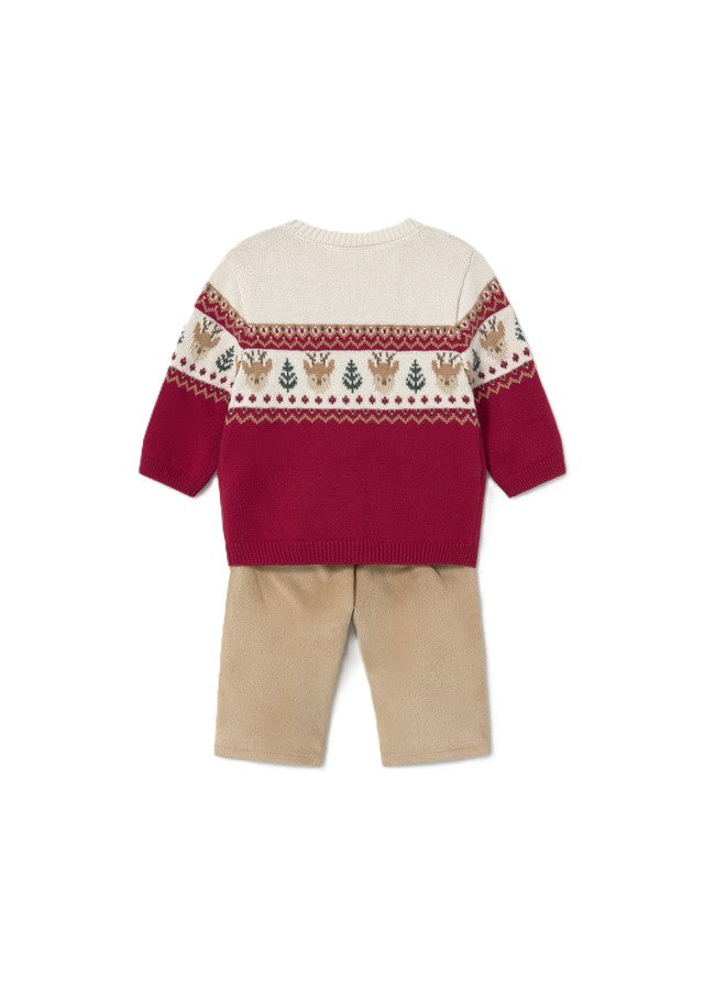 Completo beige/rosso per neonato 2532 079 MAYORAL 