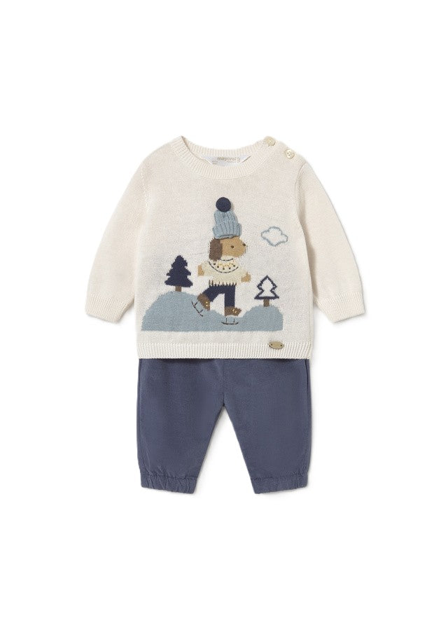 Completo ecrù/blu per neonato 2533 014 MAYORAL 