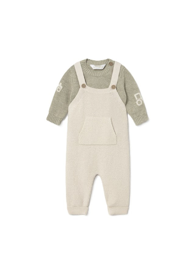 Completo salopette beige/verde per neoanto 2603 023 MAYORAL 