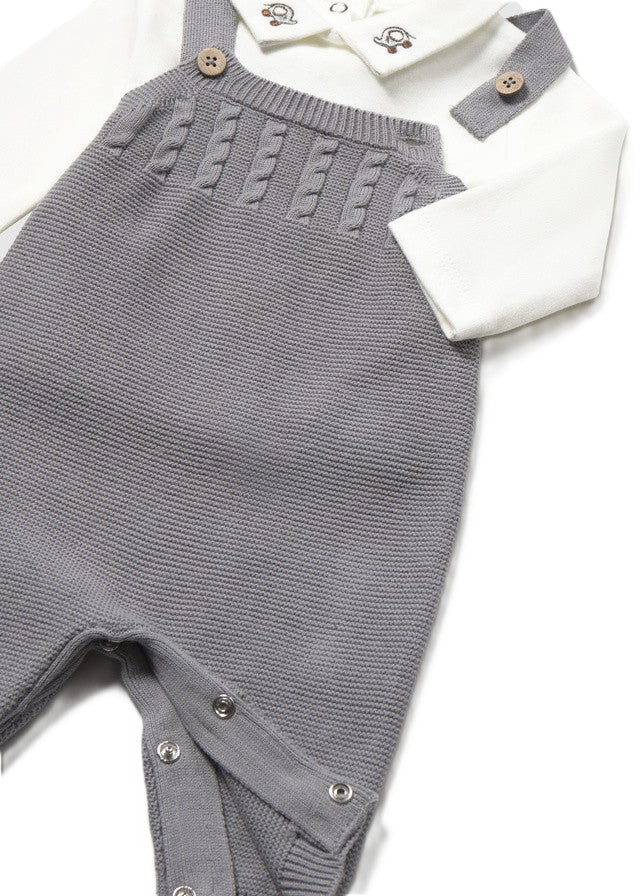 Completo ecrù/grigio per neonato 2609 028 MAYORAL 