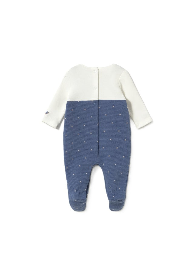 Completo salopette blu/bianco per neonato 2658 090 MAYORAL 