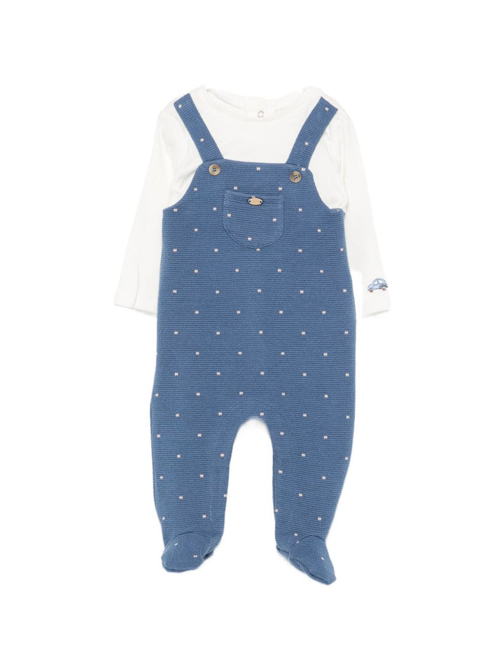Completo salopette blu/bianco per neonato 2658 090 MAYORAL 