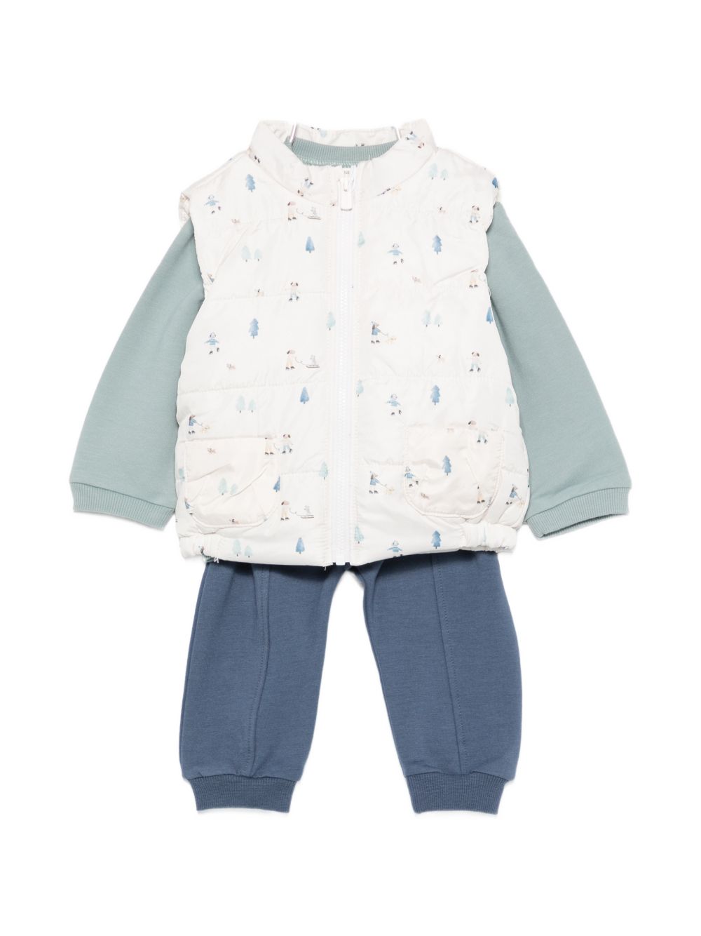 Completo ecrù/blu per neonato 2683 069 MAYORAL 