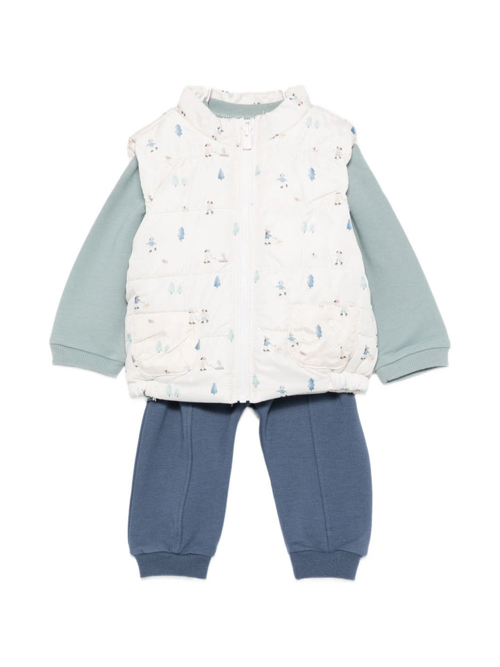 Completo ecrù/blu per neonato 2683 069 MAYORAL 