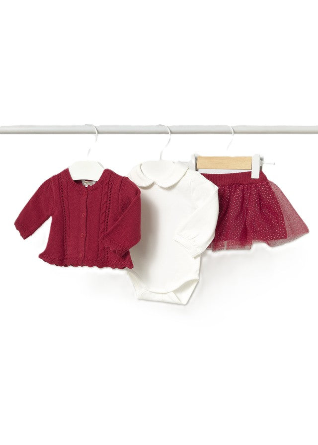 Completo rosso/ecru per neonata 2811 029 MAYORAL 
