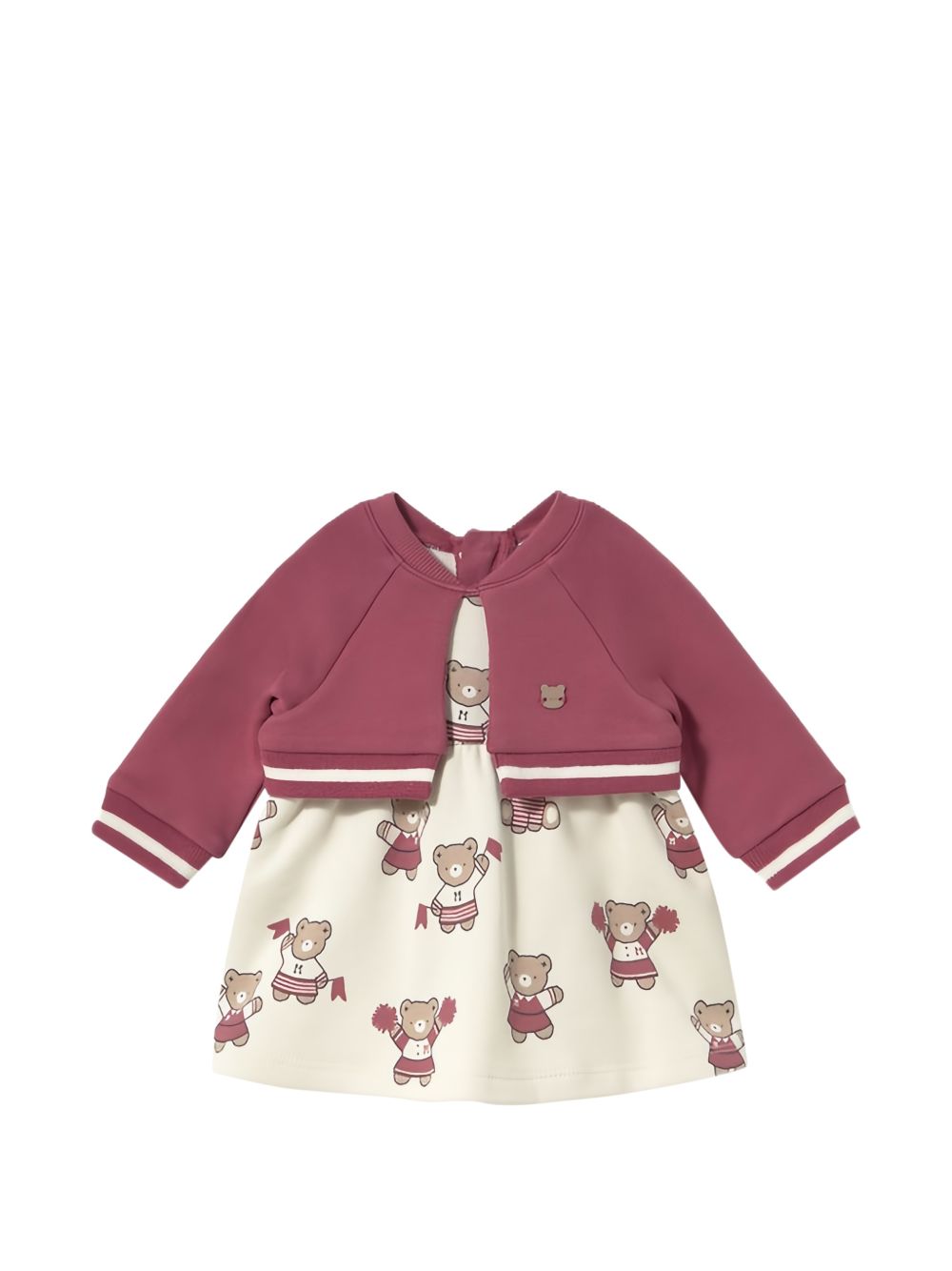 Abito prugna/beige per neonata 2827 036 MAYORAL 