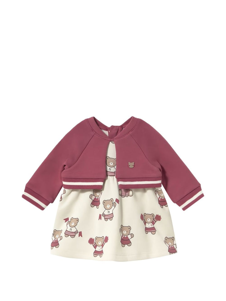 Abito prugna/beige per neonata 2827 036 MAYORAL 