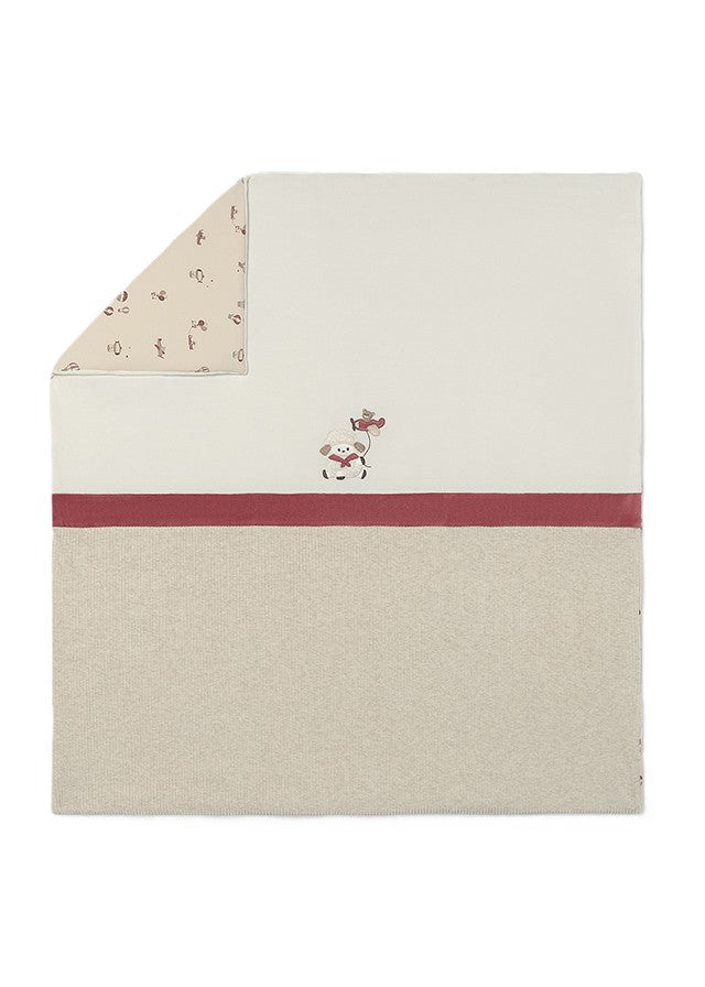 Coperta ecrù/prugna per neonata 9148 055 MAYORAL 