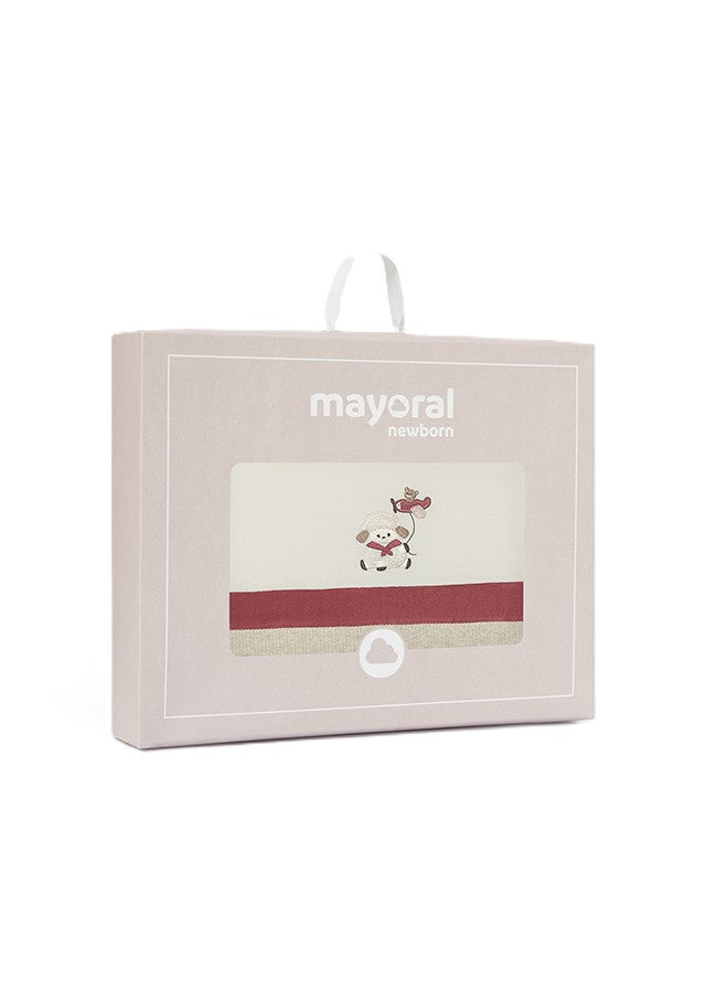 Coperta ecrù/prugna per neonata 9148 055 MAYORAL 
