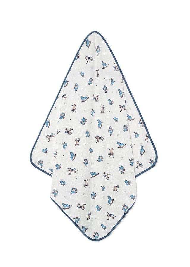 Asciugamano bianco/blu per neonato 9172 094 MAYORAL 