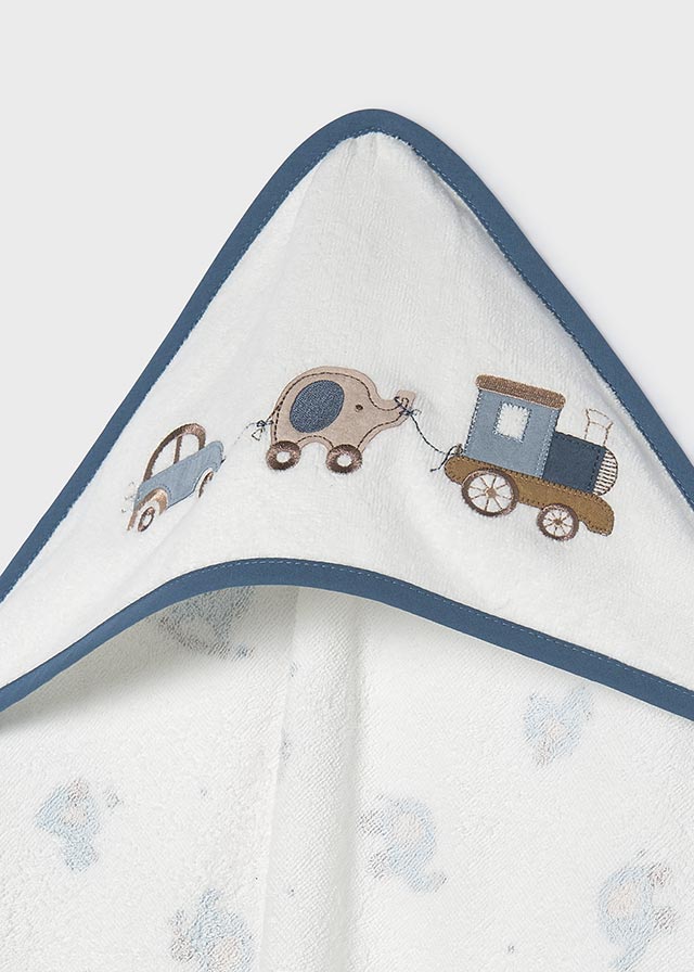 Asciugamano bianco/blu per neonato 9172 094 MAYORAL 