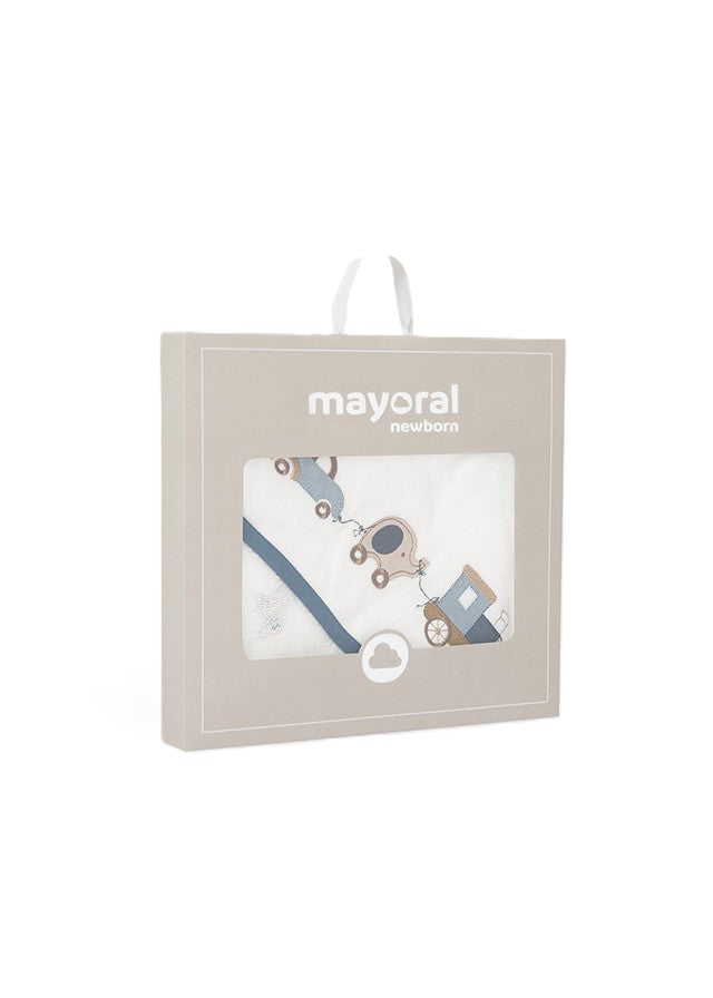 Asciugamano bianco/blu per neonato 9172 094 MAYORAL 