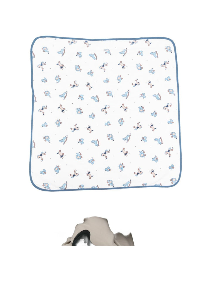Asciugamano bianco/blu per neonato 9172 094 MAYORAL 
