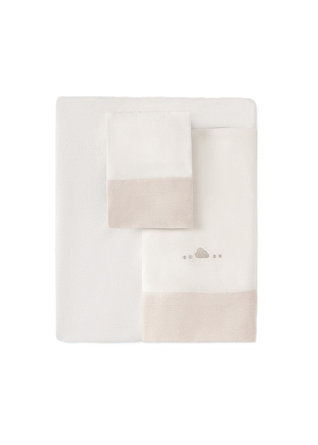 Lenzuola avena/bianco per neonata 9180 020 MAYORAL 