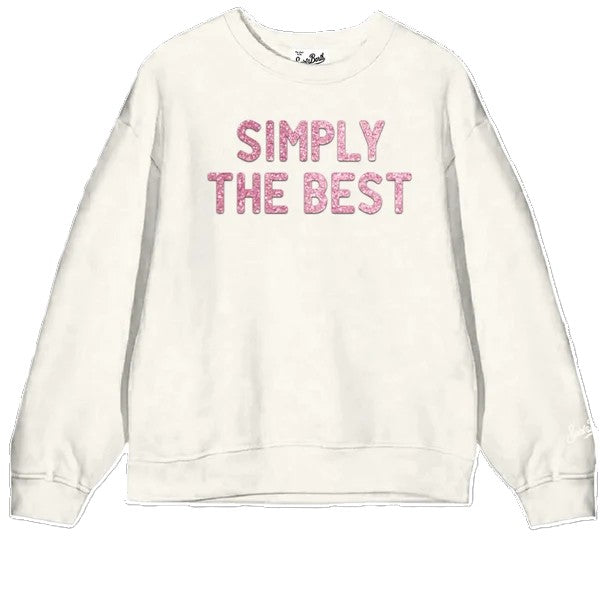 Felpa bianca/rosa per bambina BRN0002 02426M MC2 Saint Barth Kids 