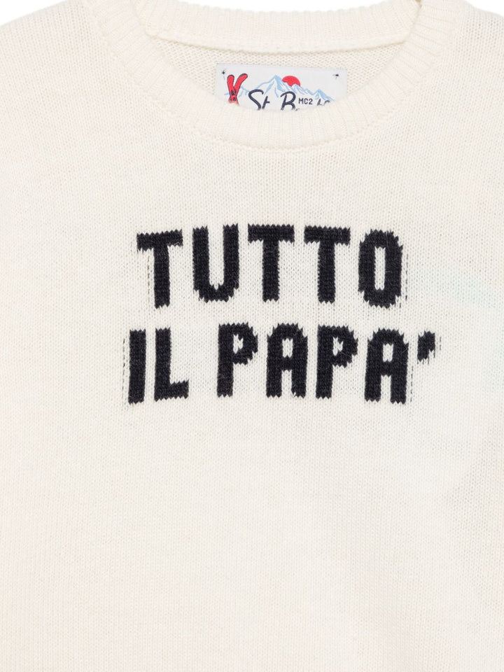 Maglione bianco sporco per bambino DOU0001 01061M MC2 Saint Barth Kids 