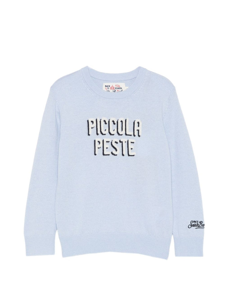 Maglione azzurro per bambina DOU0028 00560M MC2 Saint Barth Kids 