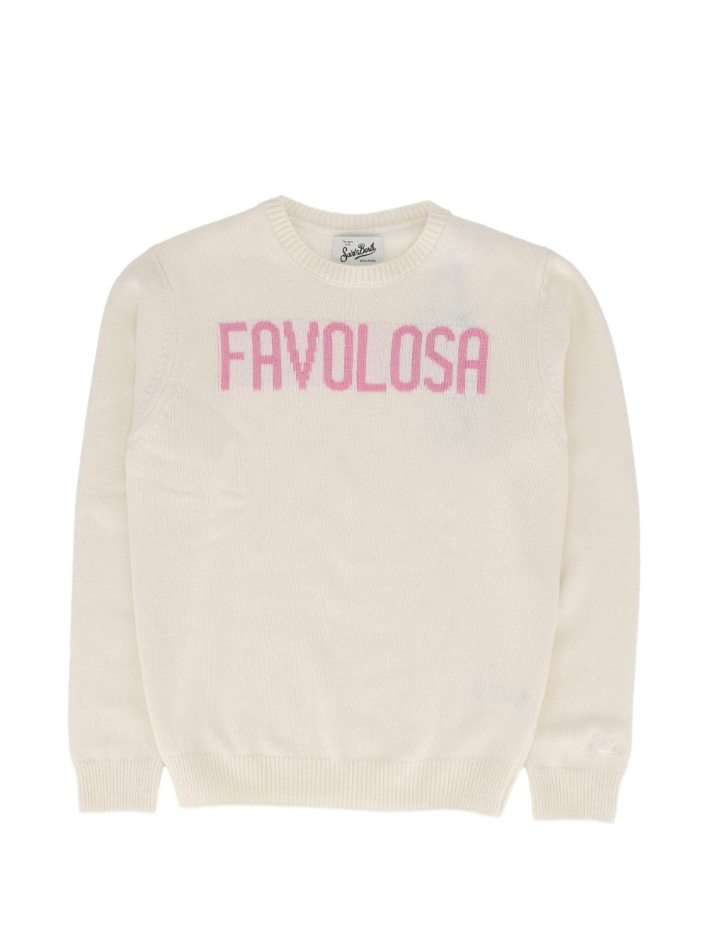 Maglione ecrù/rosa per bambina PRC0001 02424M MC2 Saint Barth Kids 