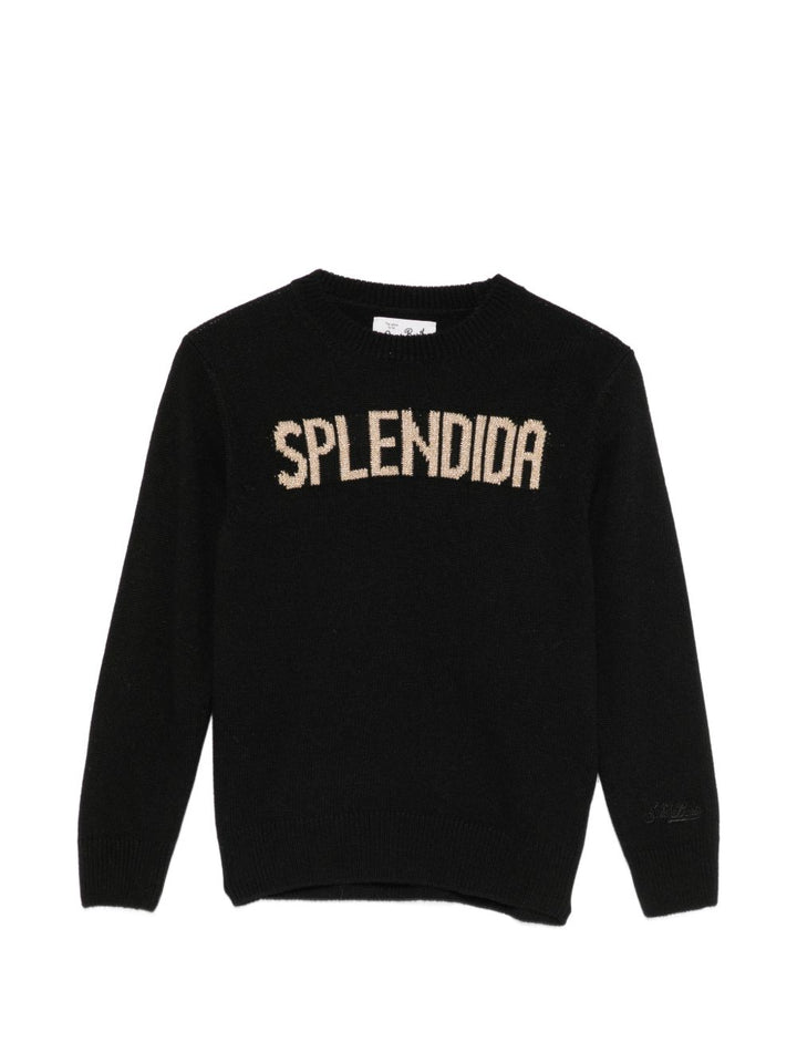 Maglione nero per bambina PRC0001 02430M MC2 Saint Barth Kids 