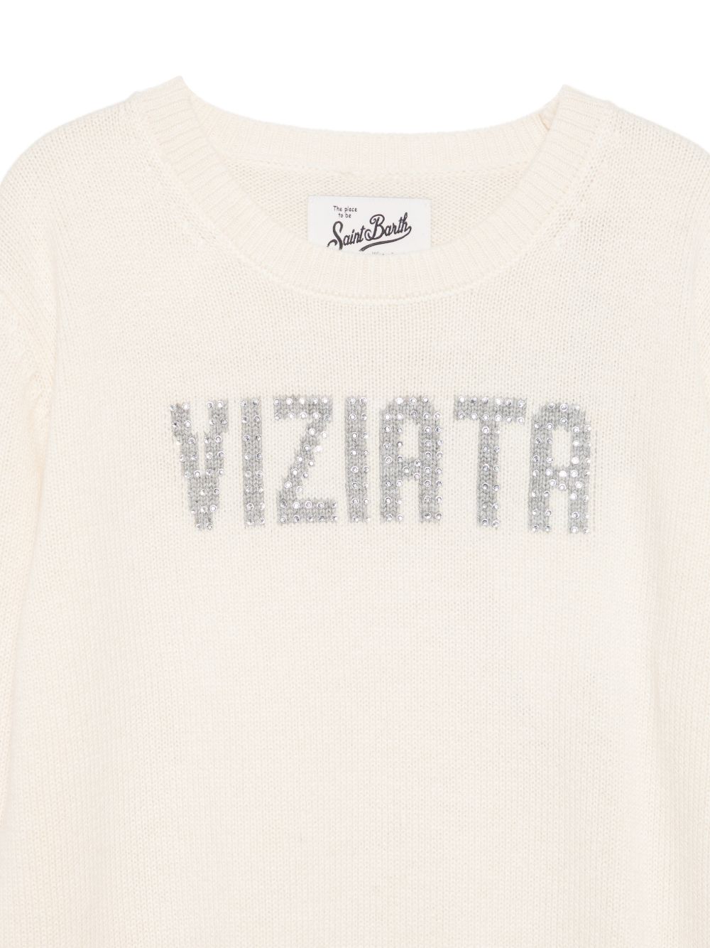 Maglione bianco sporco per bambina PRC0001 02501M MC2 Saint Barth Kids 