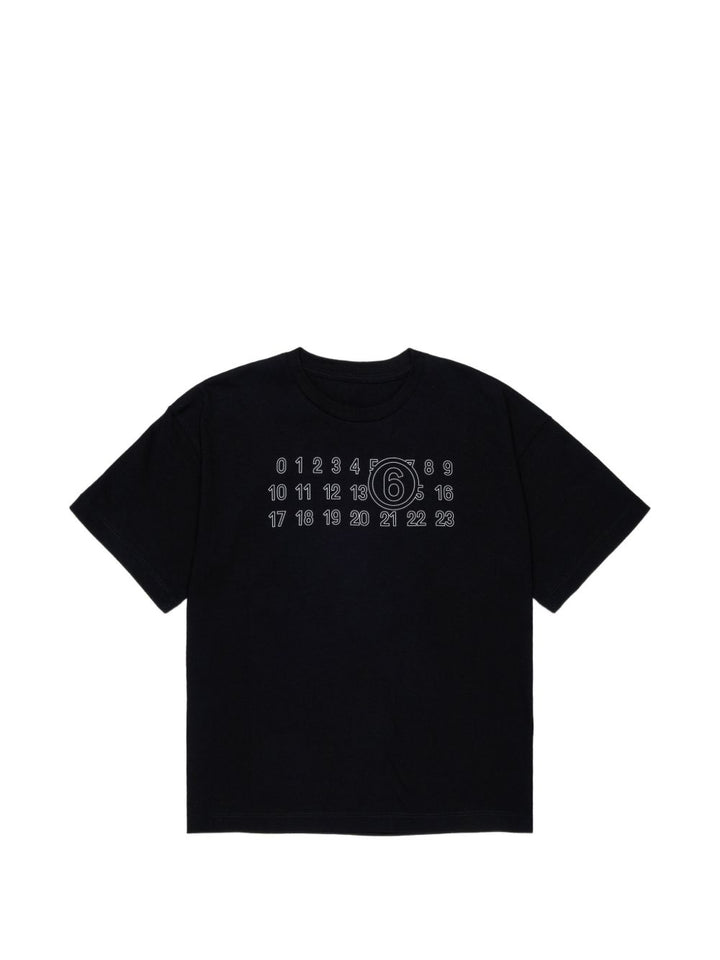 T-shirt nero per bambino M61117MM02Y M6900 MM6 Kids 