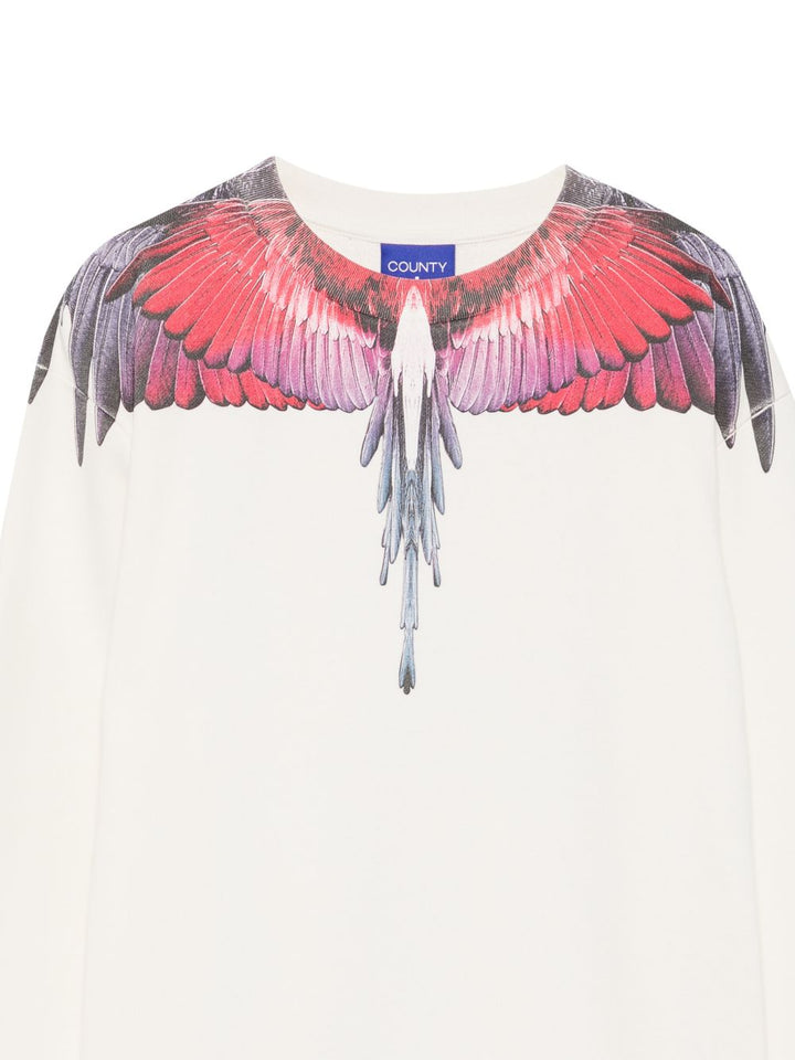 Felpa bianca per bambino F6CMJBSW027 412 Marcelo Burlon Kids 