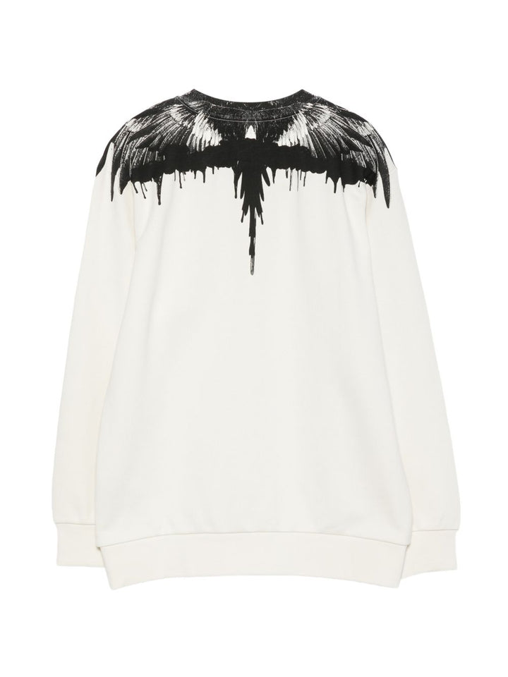 Felpa bianco sporco per bambino F6CMJBSW037 412 Marcelo Burlon Kids 