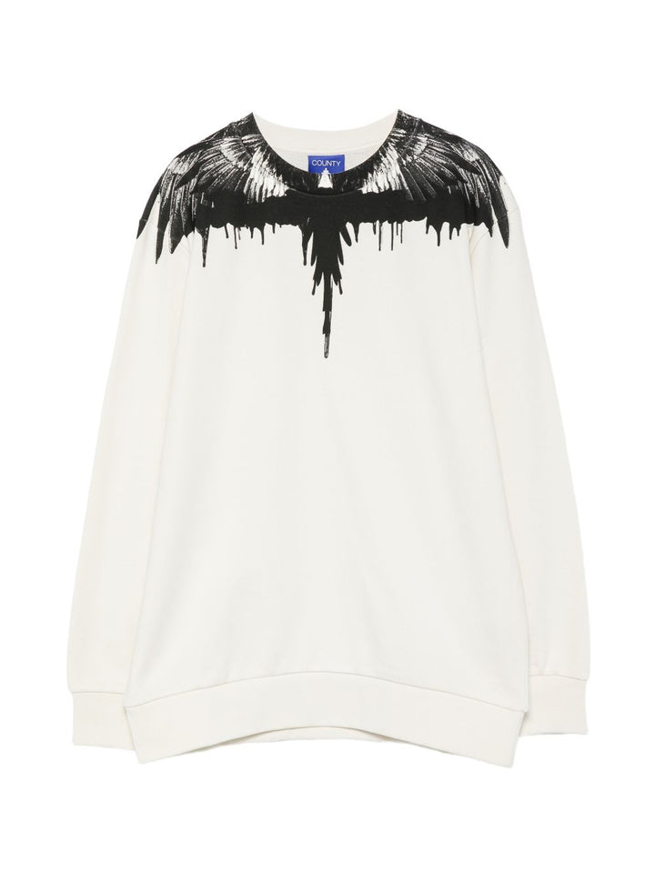 Felpa bianco sporco per bambino F6CMJBSW037 412 Marcelo Burlon Kids 