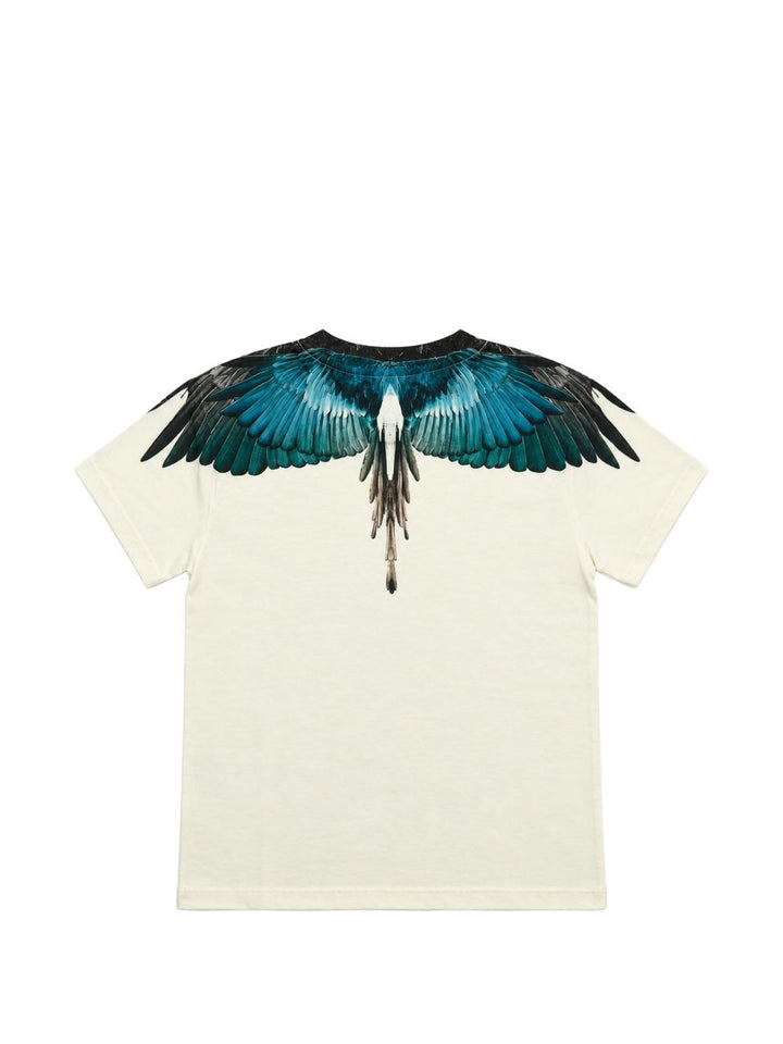 T-shirt bianco sporco per bambino F6CMJBTH034 412 Marcelo Burlon Kids 