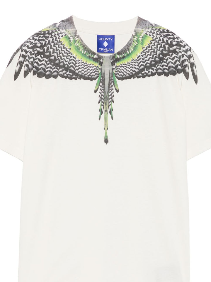 T-shirt bianca per bambino F6CMJBTH043 412 Marcelo Burlon Kids 
