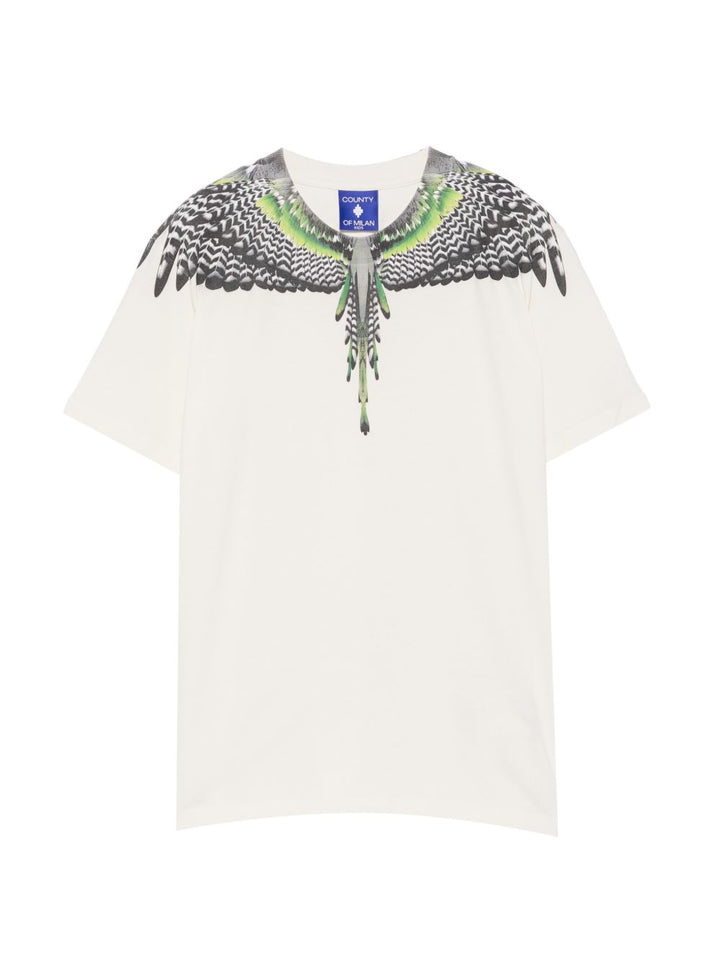 T-shirt bianca per bambino F6CMJBTH043 412 Marcelo Burlon Kids 