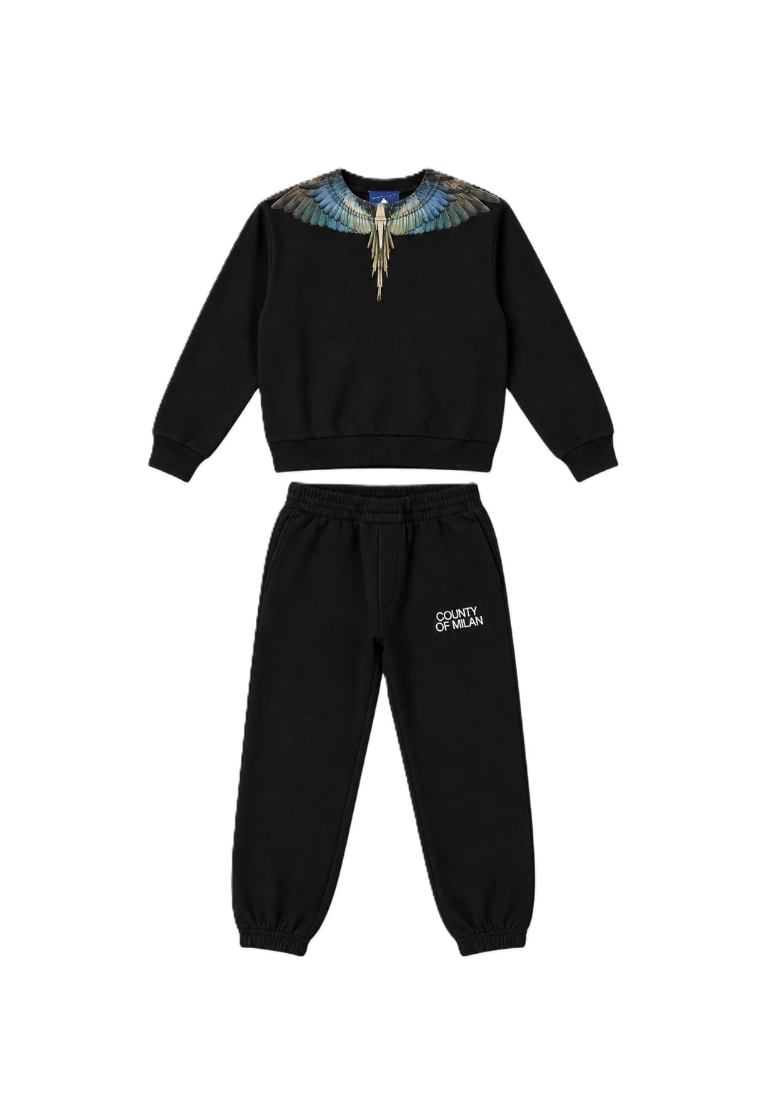 Completo sportivo per neonato nero F6CMNBTP115 110 Marcelo Burlon Kids 