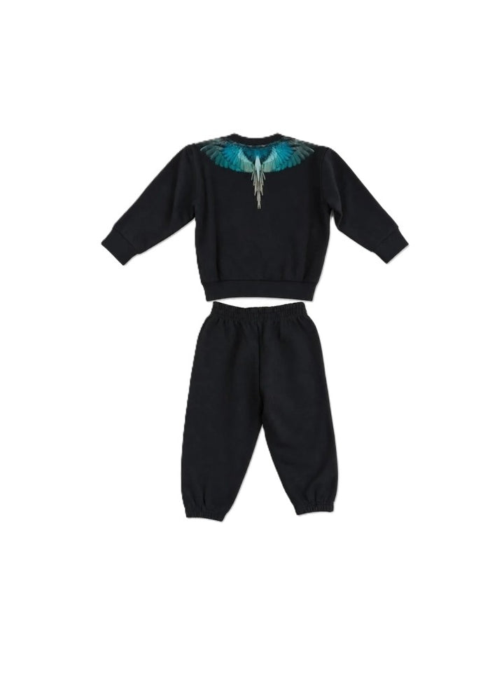 Completo sportivo per neonato nero F6CMNBTP115 110 Marcelo Burlon Kids 