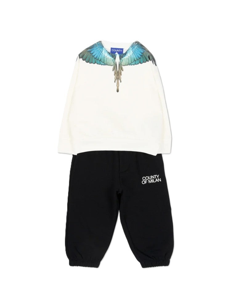 Completo sportivo bianco/nero per neonato F6CMNBTP115 412 Marcelo Burlon Kids 