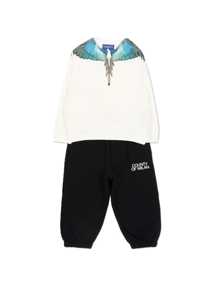 Completo sportivo bianco/nero per neonato F6CMNBTP115 412 Marcelo Burlon Kids 