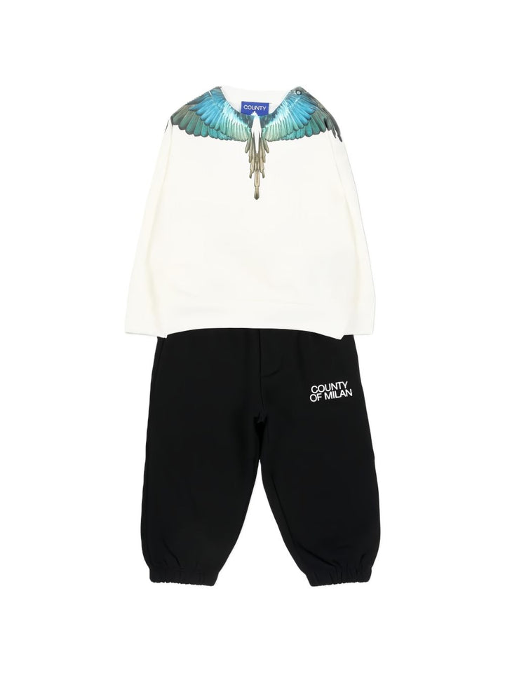 Completo sportivo bianco/nero per neonato F6CMNBTP115 412 Marcelo Burlon Kids 