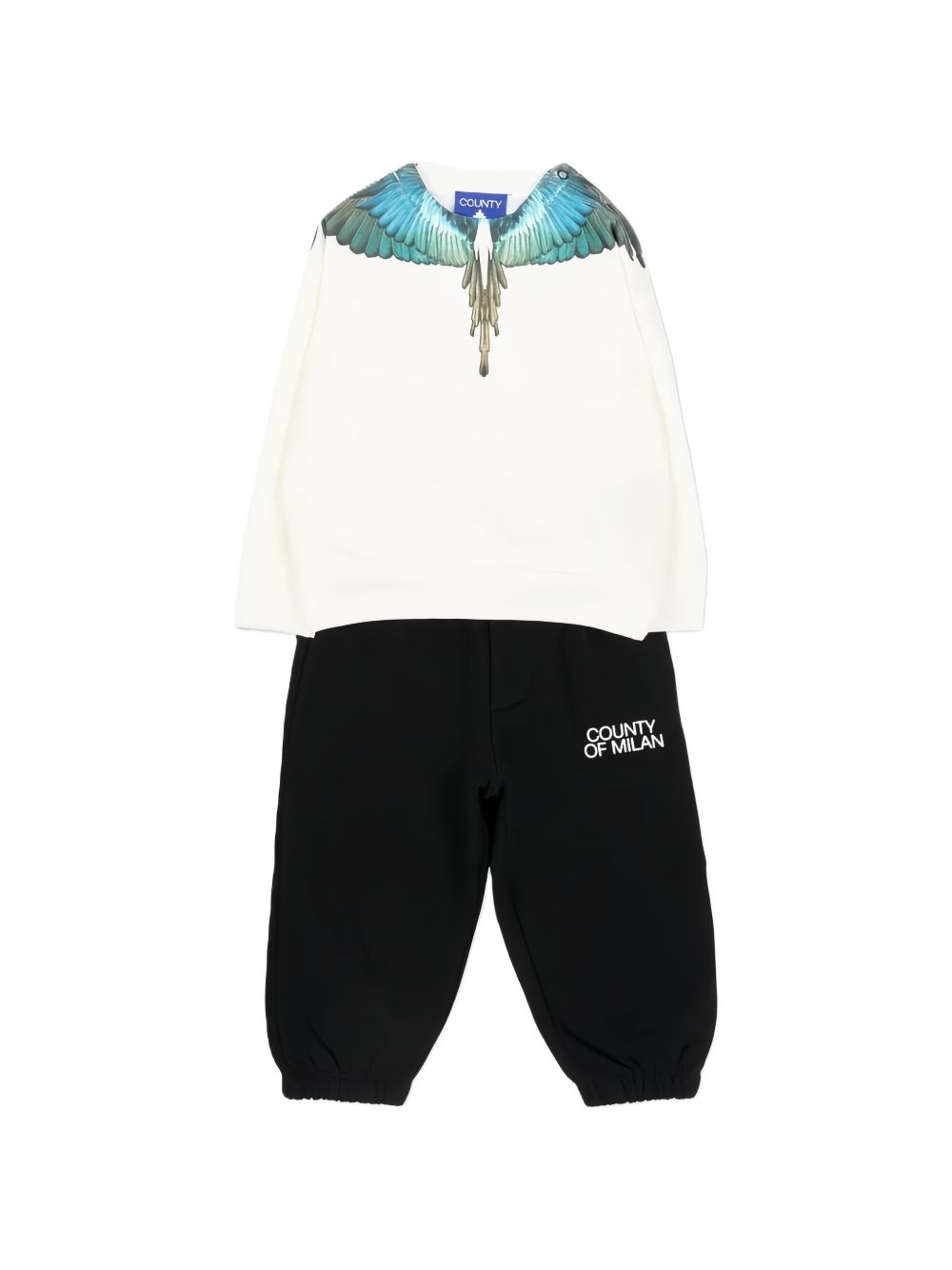 Completo sportivo bianco/nero per neonato F6CMNBTP115 412 Marcelo Burlon Kids 